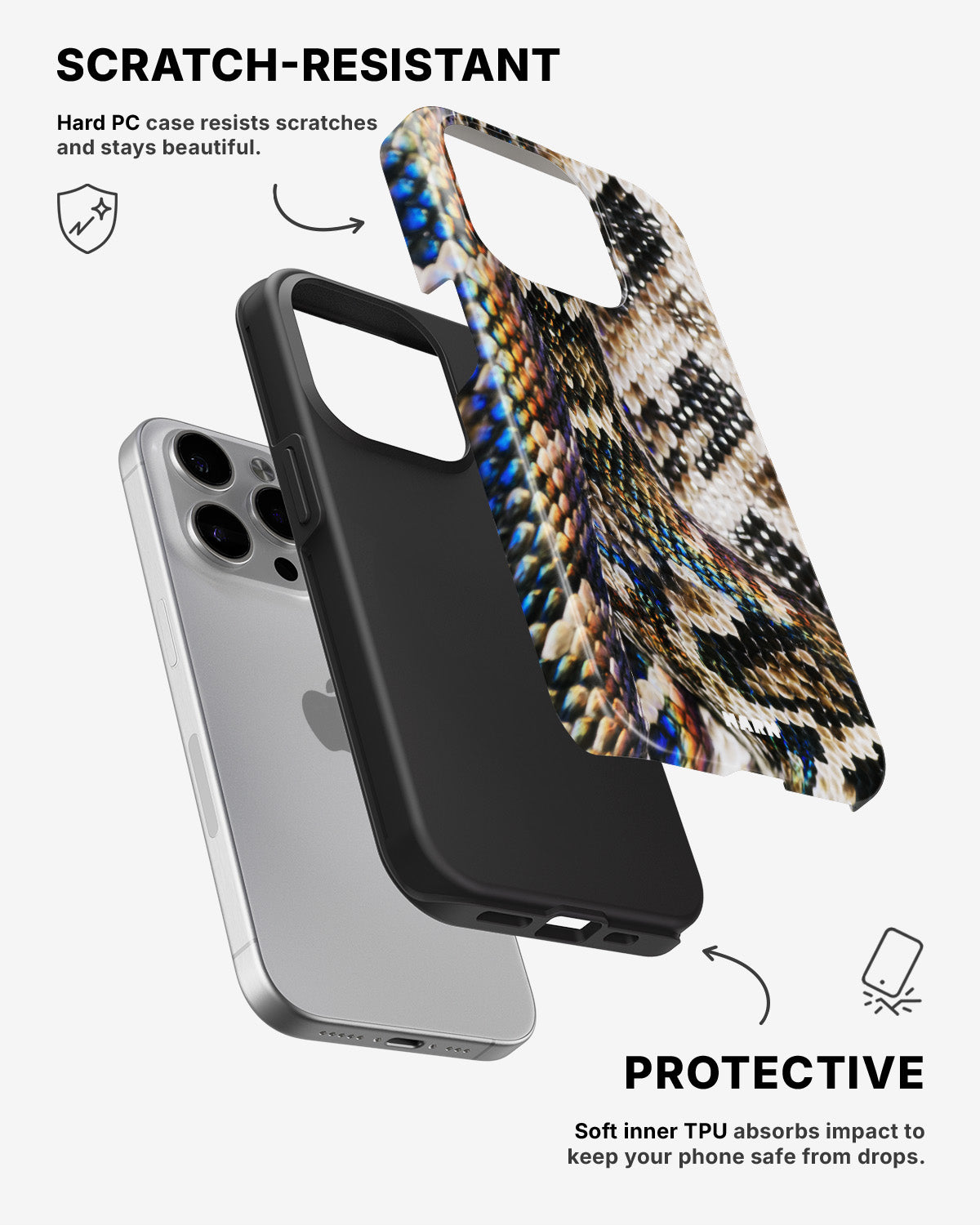 iPhone 15 Pro Tough Case – Shining Snakeskin - View 2
