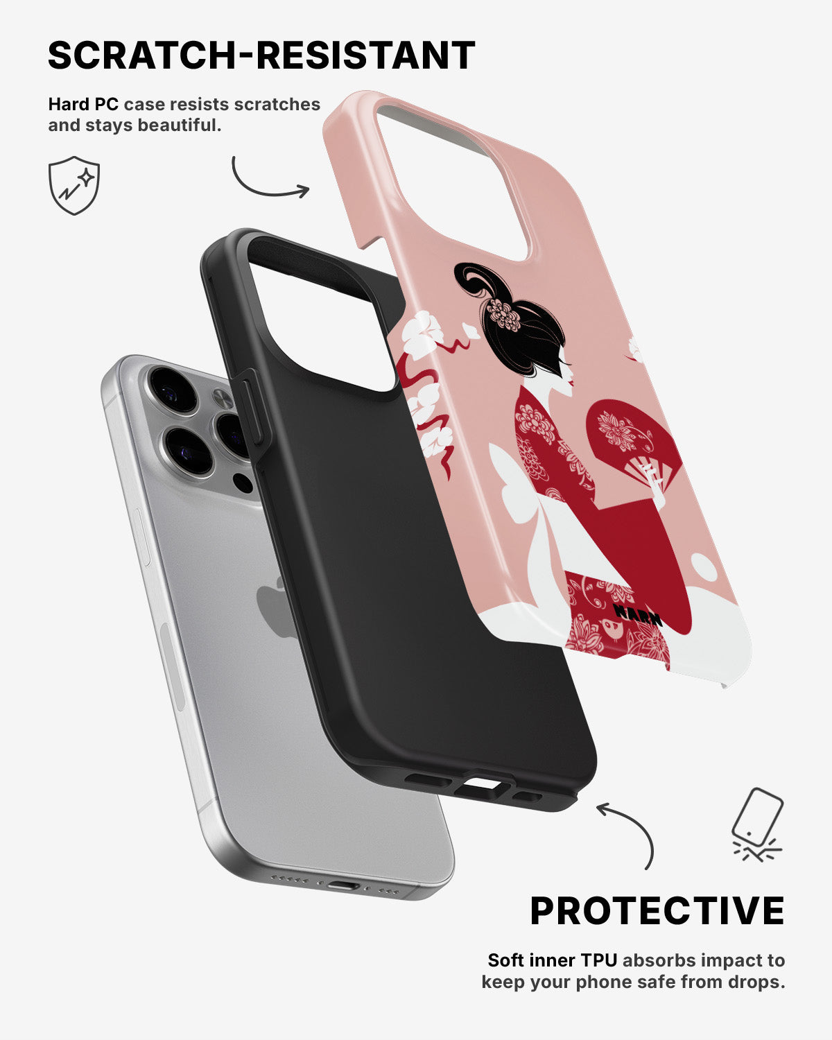 iPhone 15 Pro Tough Case – Geisha - View 2