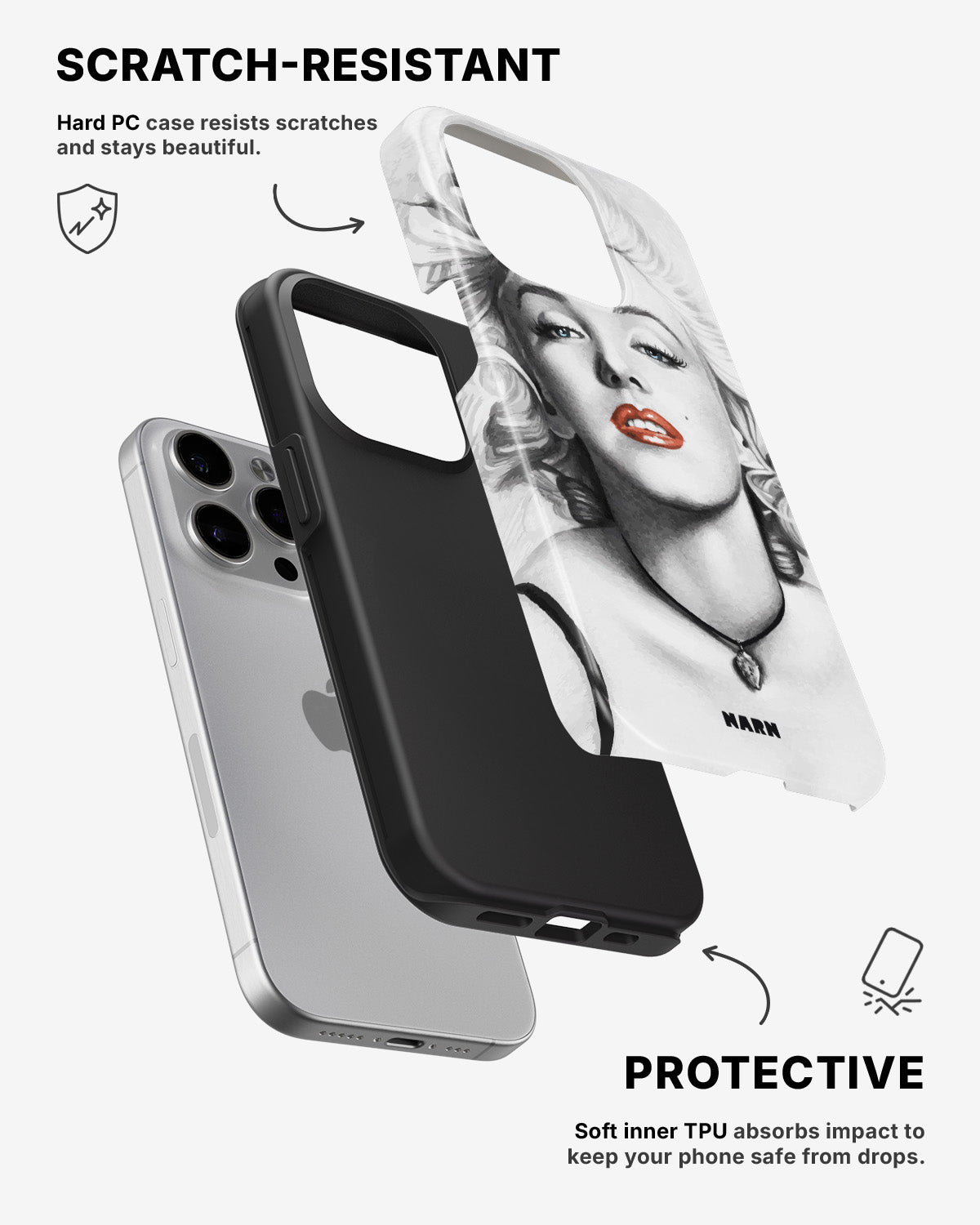 iPhone 15 Pro Tough Case – Marilyn - View 2