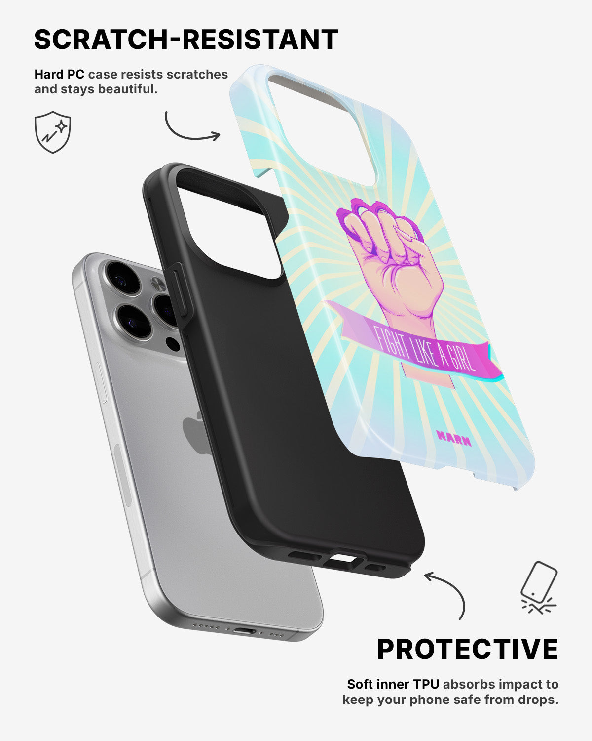 iPhone 15 Pro Tough Case – Fight Like A Girl - View 2