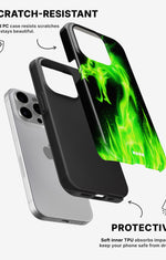iPhone 15 Pro Tough Case – Green Flames Dragon - View 2