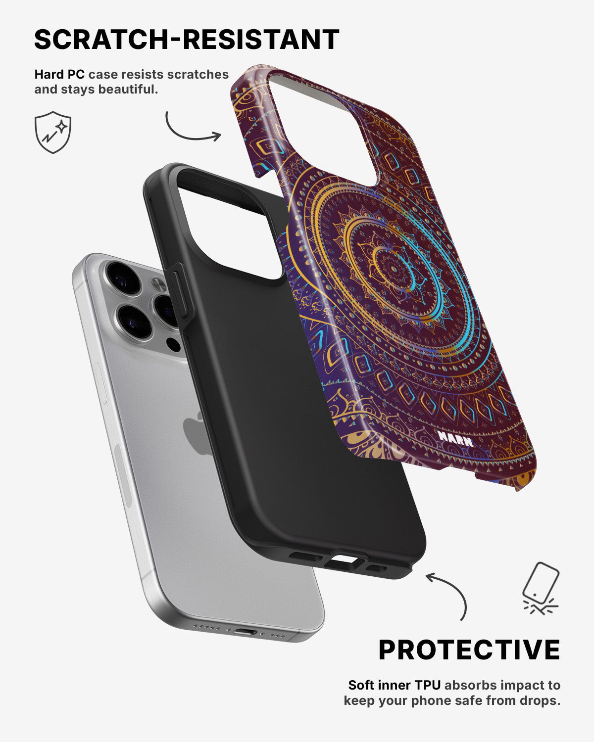 iPhone 15 Pro Tough Case – Royal Mandala - View 2
