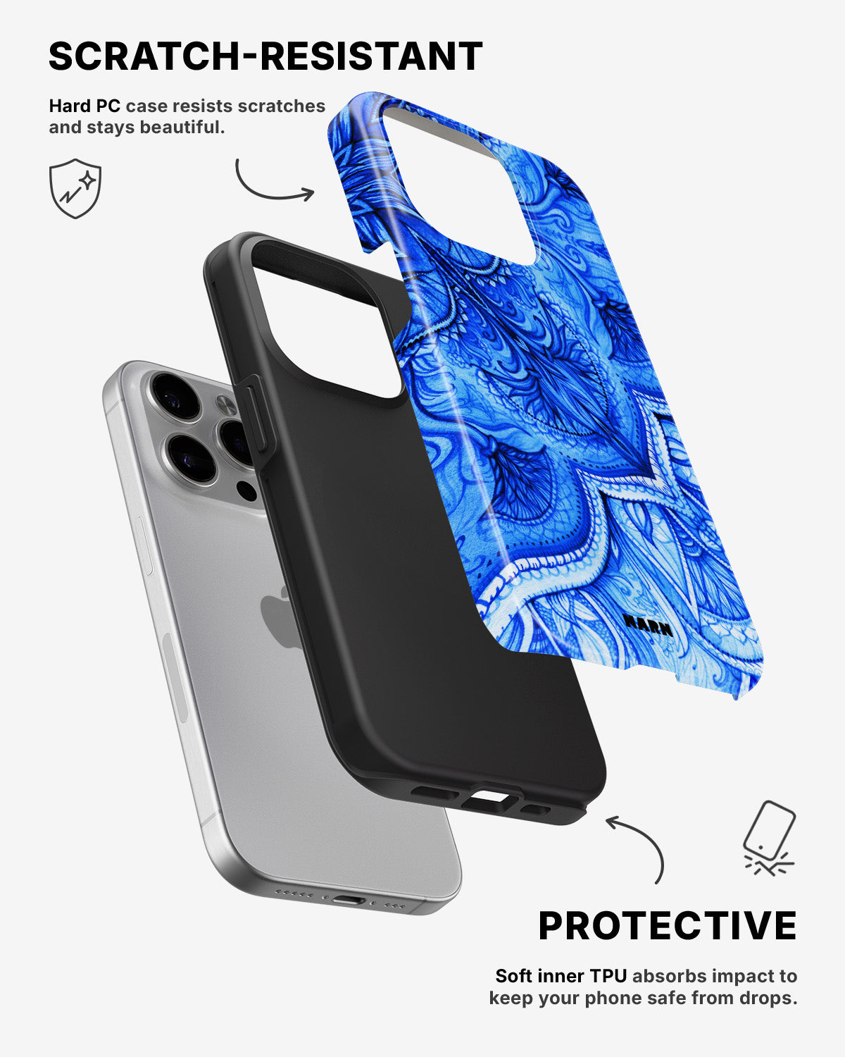 iPhone 15 Pro Tough Case – Blue Vintage - View 2