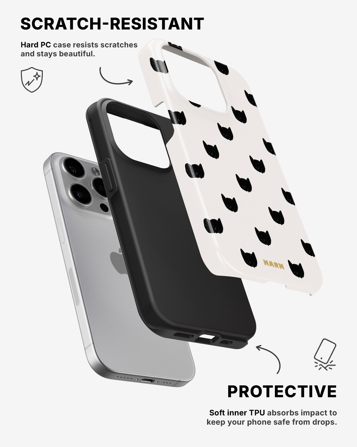 iPhone 15 Pro Tough Case – Kitty Dots - View 2