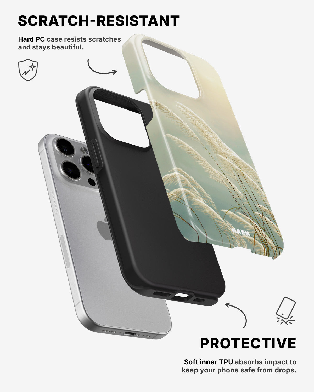 iPhone 15 Pro Tough Case – Windy Pampas - View 2
