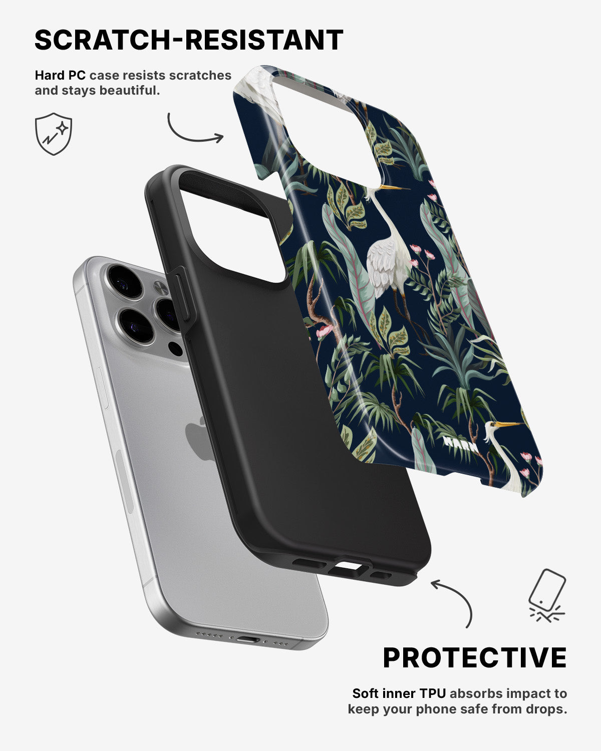 iPhone 15 Pro Tough Case – Royal Bird - View 2