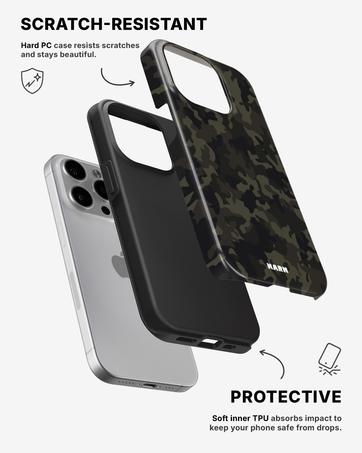 iPhone 15 Pro Tough Case – Jungle Green Camo - View 2
