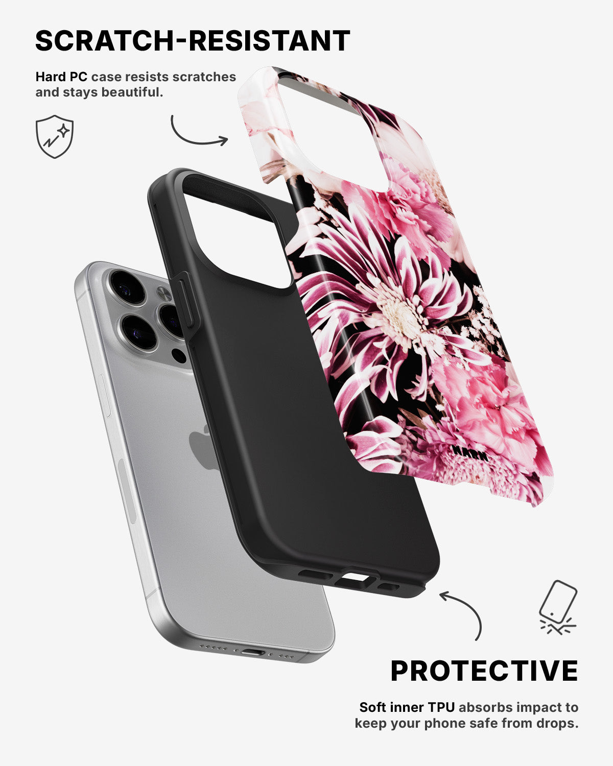 iPhone 15 Pro Tough Case – Soft Blossom - View 2