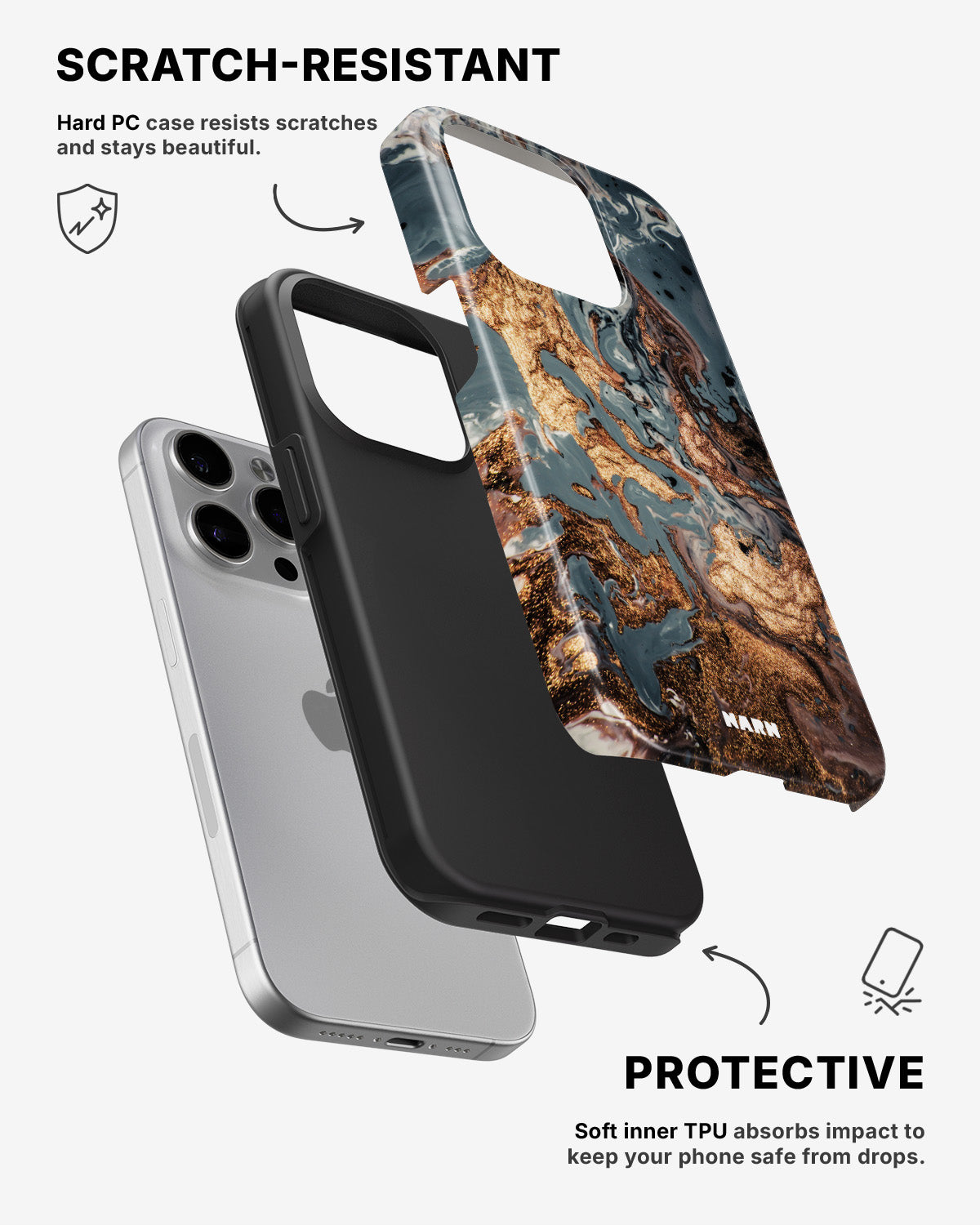 iPhone 15 Pro Tough Case – Molten Gold - View 2