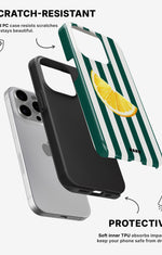 iPhone 15 Pro Tough Case – Lemon Stripes - View 2