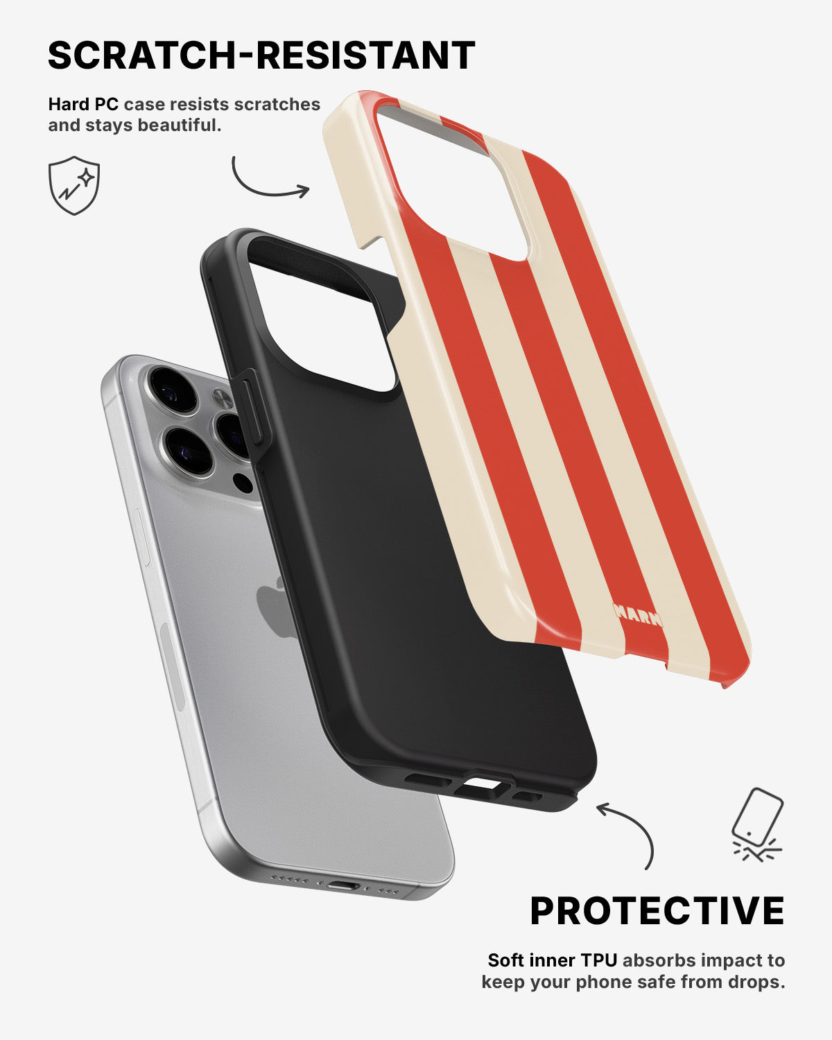 iPhone 15 Pro Tough Case – Sunset Stripes - View 2