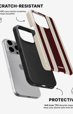 iPhone 15 Pro Tough Case – Bordeaux Stripe - View 2