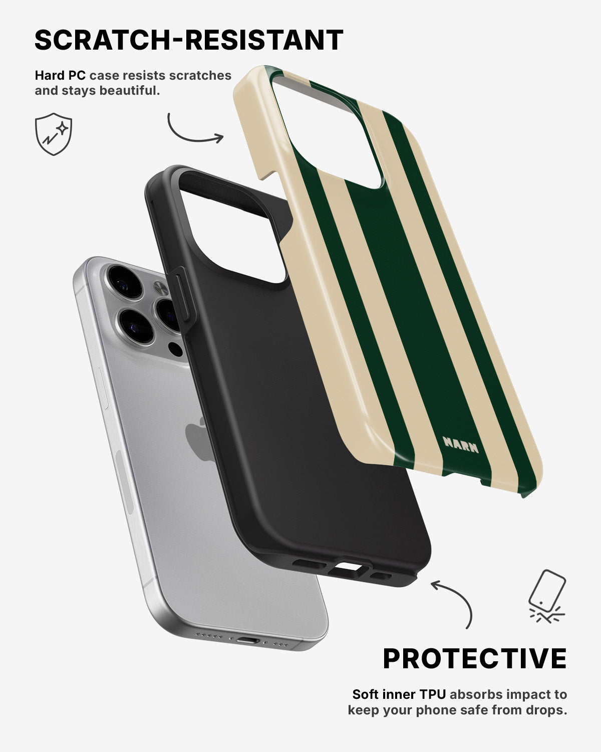 iPhone 15 Pro Tough Case – Vert Stripe - View 2
