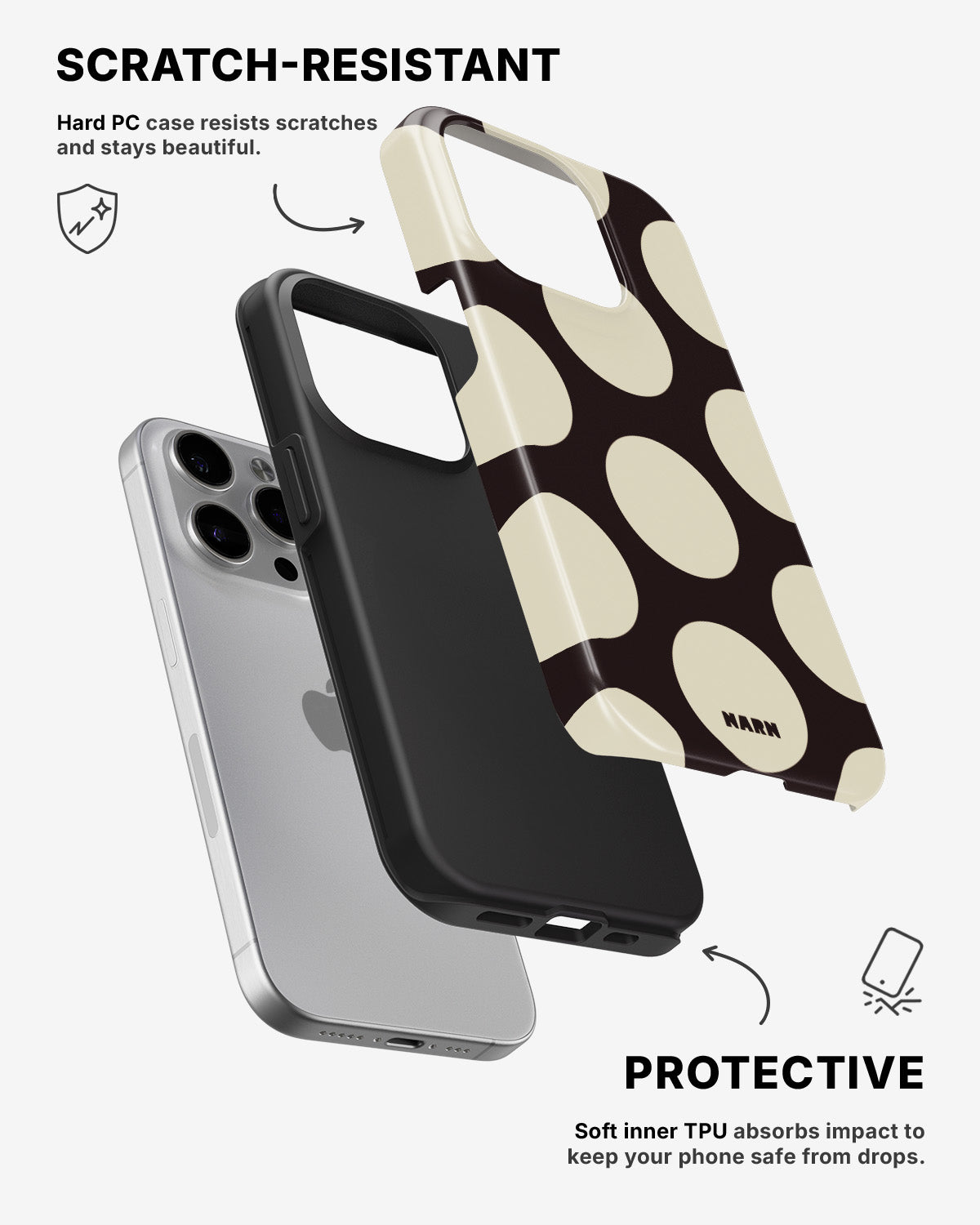 iPhone 15 Pro Tough Case – Bold Dots - View 2