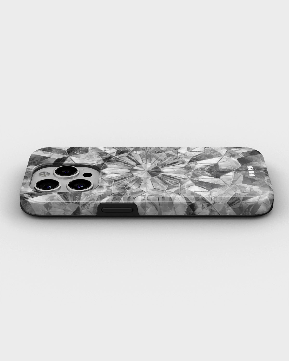 iPhone 15 Pro Tough Case – Grey Crystals - View 3