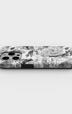 iPhone 15 Pro Tough Case – Black & White Bloom - View 3