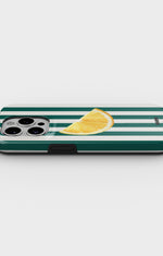 iPhone 15 Pro Tough Case – Lemon Stripes - View 3