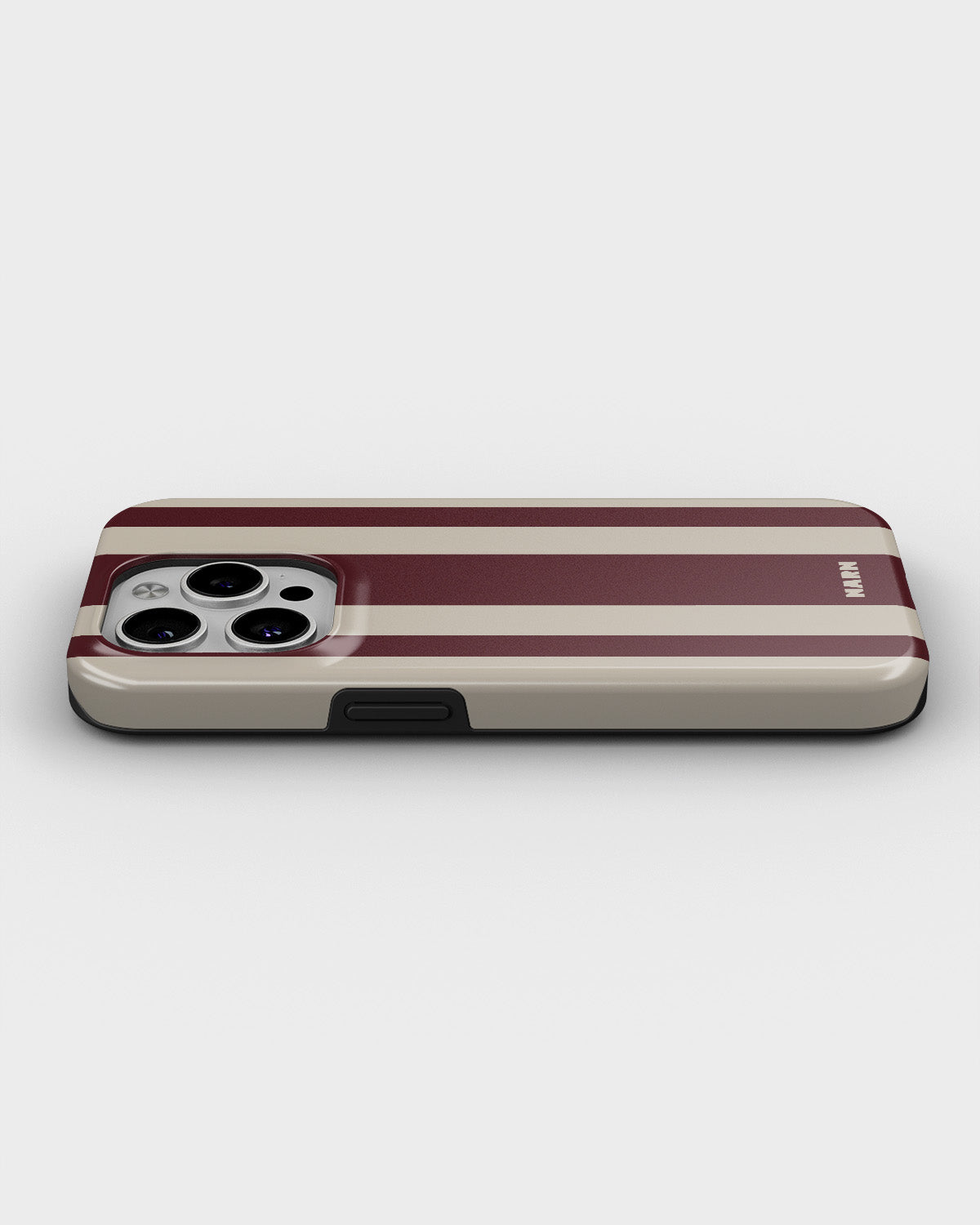 iPhone 15 Pro Tough Case – Bordeaux Stripe - View 3