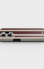 iPhone 15 Pro Tough Case – Bordeaux Stripe - View 3