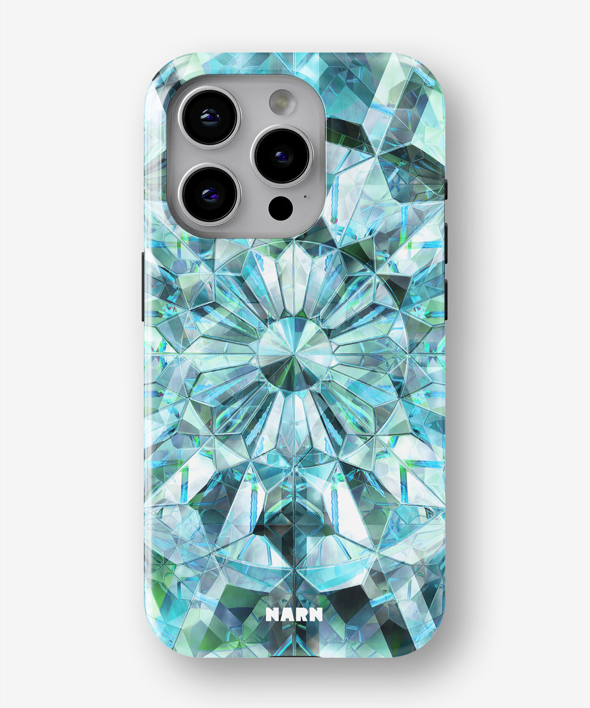 iPhone 14 Pro Tough Case – Green Crystals - View 1