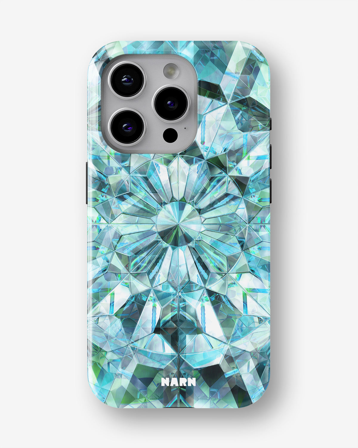 iPhone 14 Pro Tough Case – Green Crystals - View 1