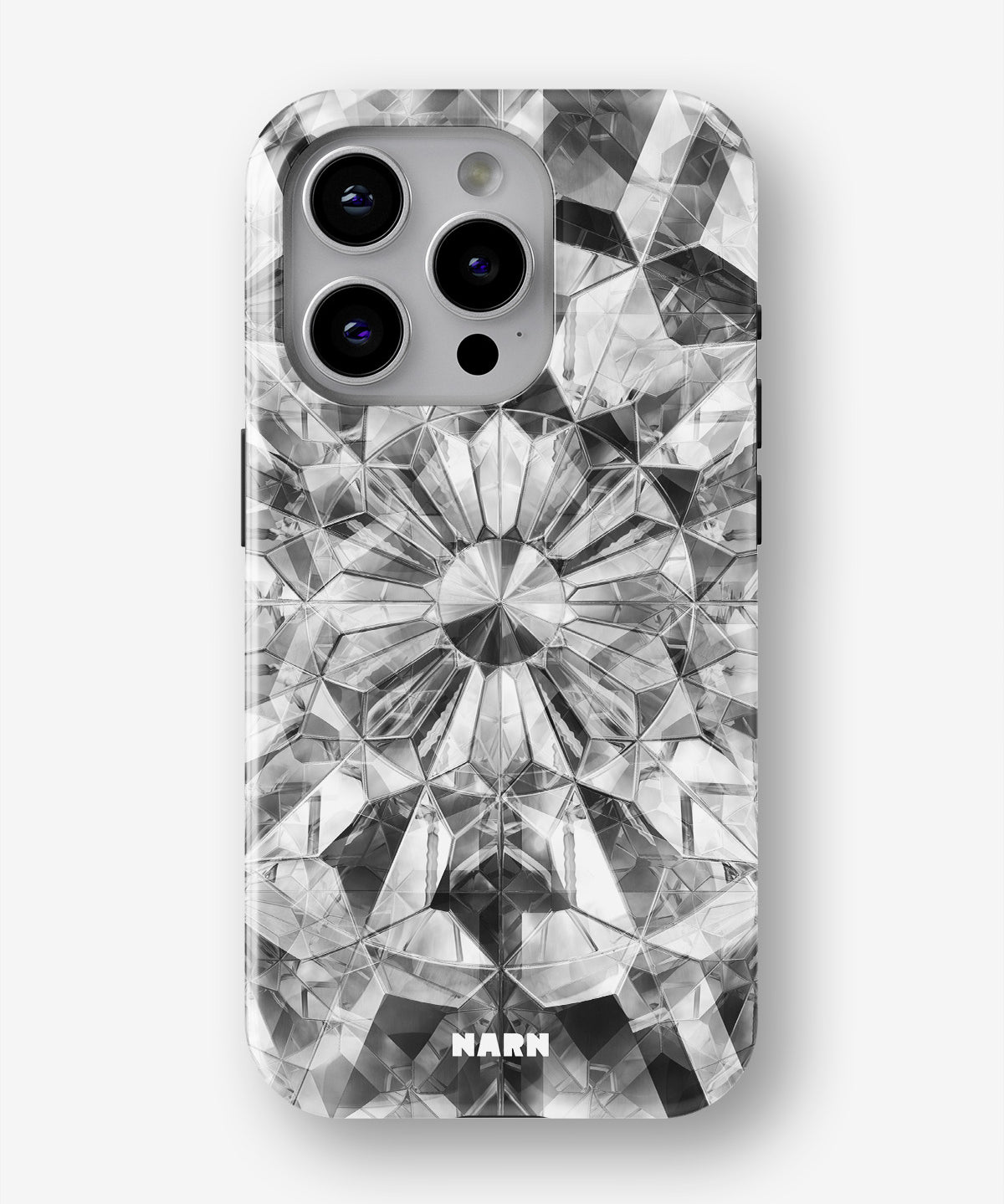 iPhone 14 Pro Tough Case – Grey Crystals - View 1