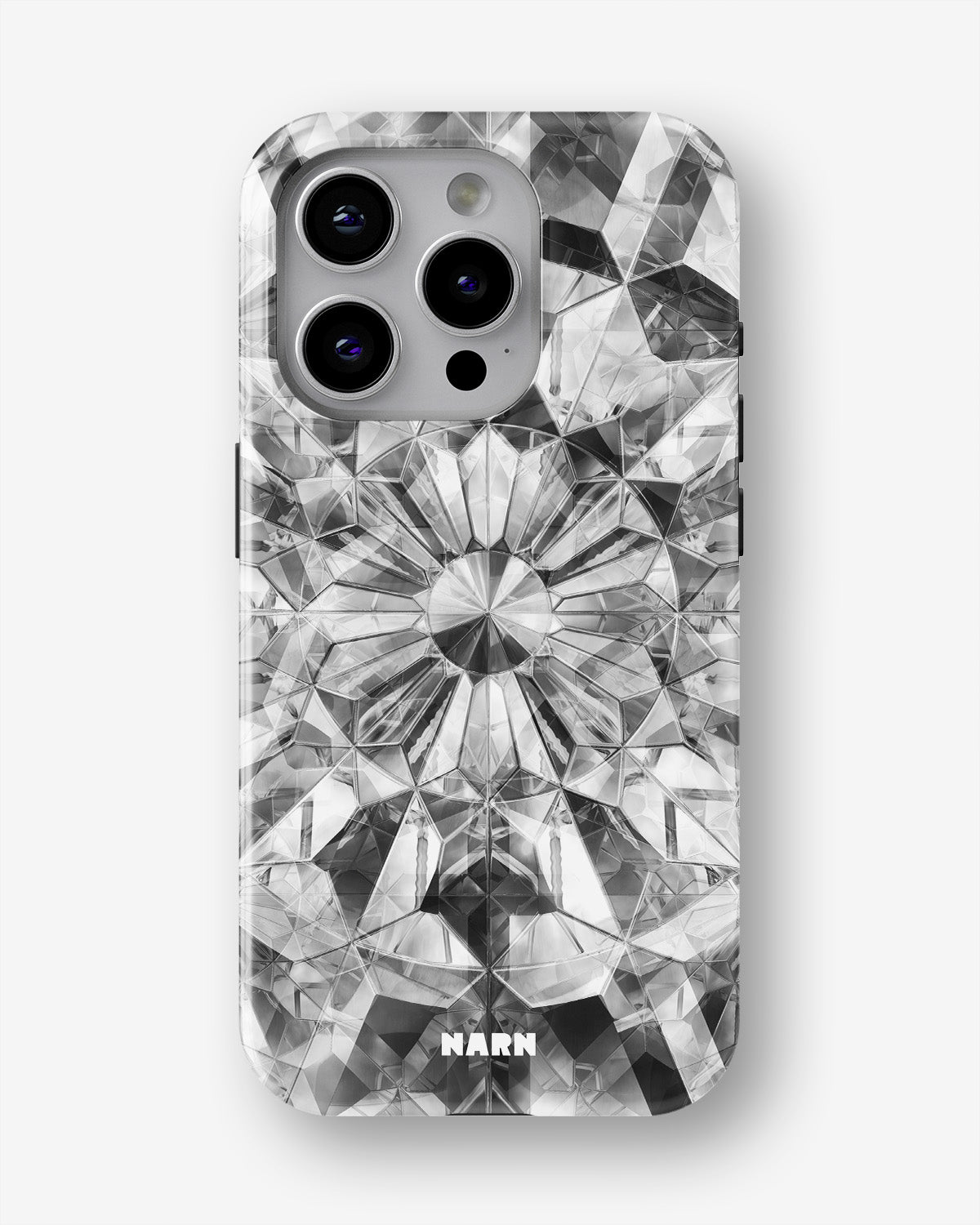 iPhone 14 Pro Tough Case – Grey Crystals - View 1