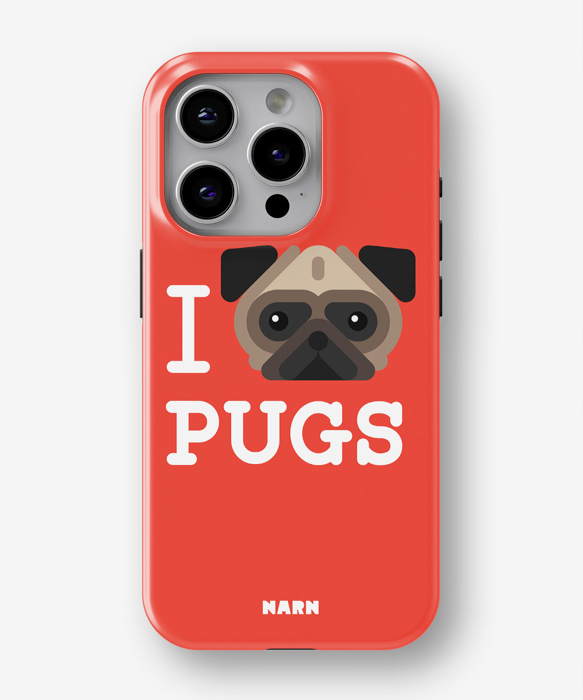 iPhone 14 Pro Tough Case – I Love Pugs - View 1