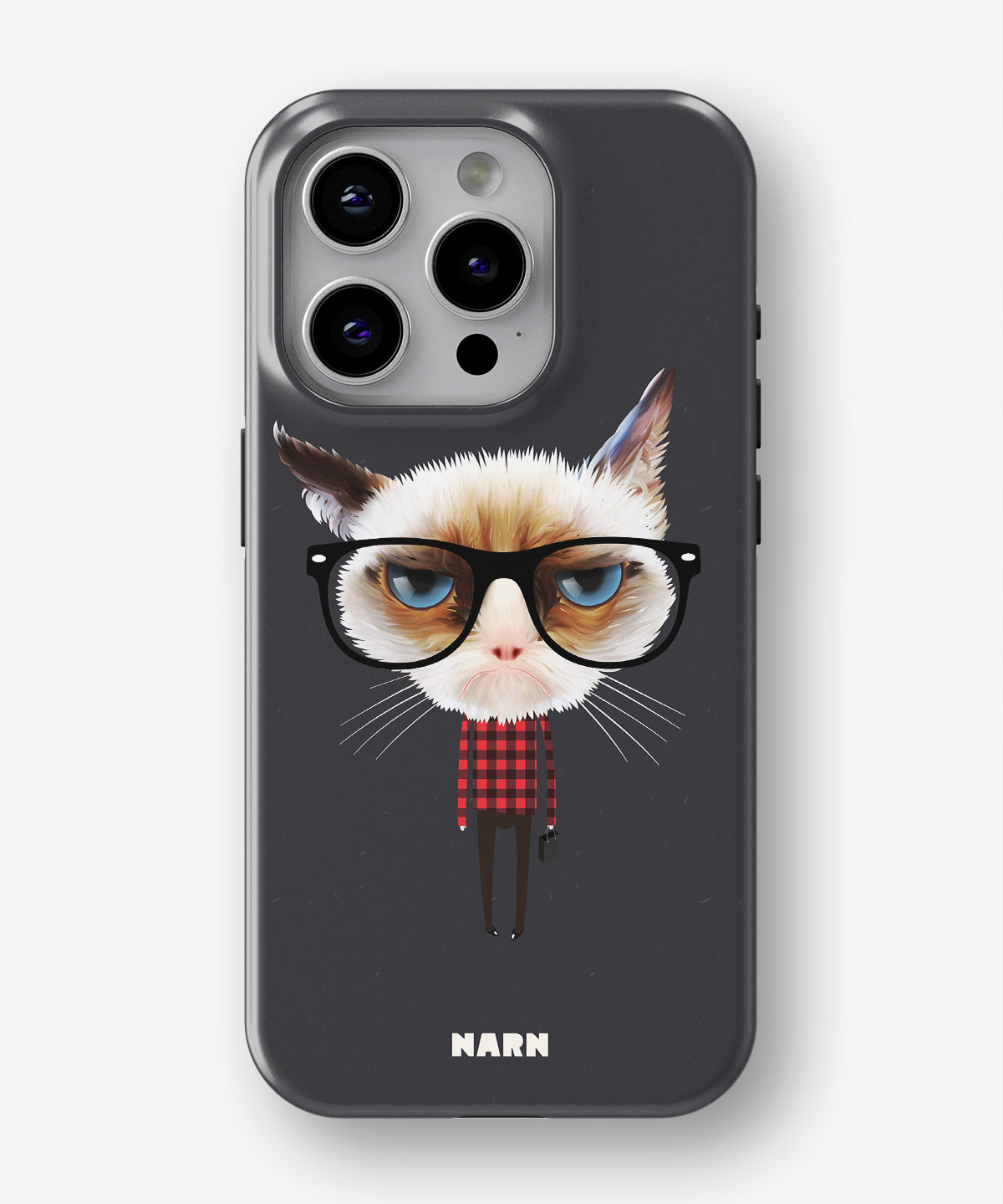 iPhone 14 Pro Tough Case – Hipster Cat - View 1