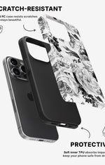 iPhone 14 Pro Tough Case – Black & White Bloom - View 2