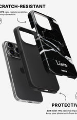 iPhone 14 Pro Tough Case – Custom - Black Marble - View 2