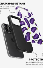 iPhone 14 Pro Tough Case – Eggplant Pattern - View 2