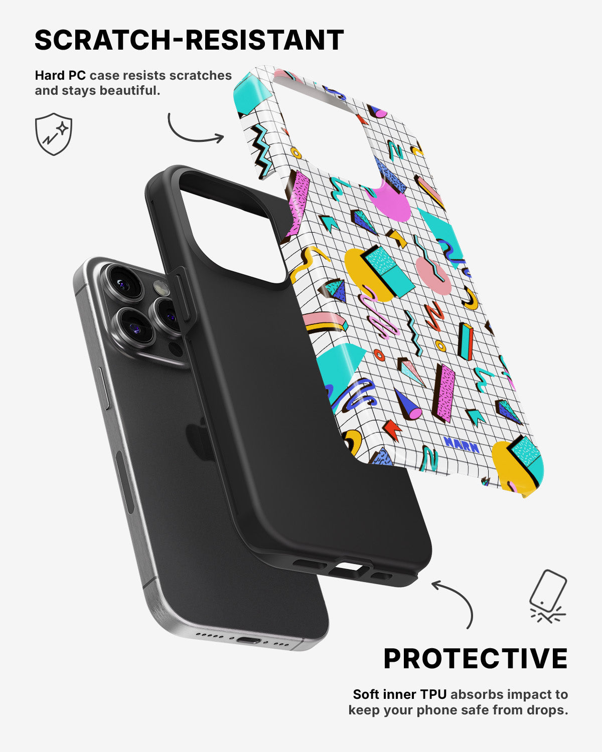 iPhone 14 Pro Tough Case – 80s Memphis - View 2