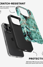 iPhone 14 Pro Tough Case – Green Marble - View 2