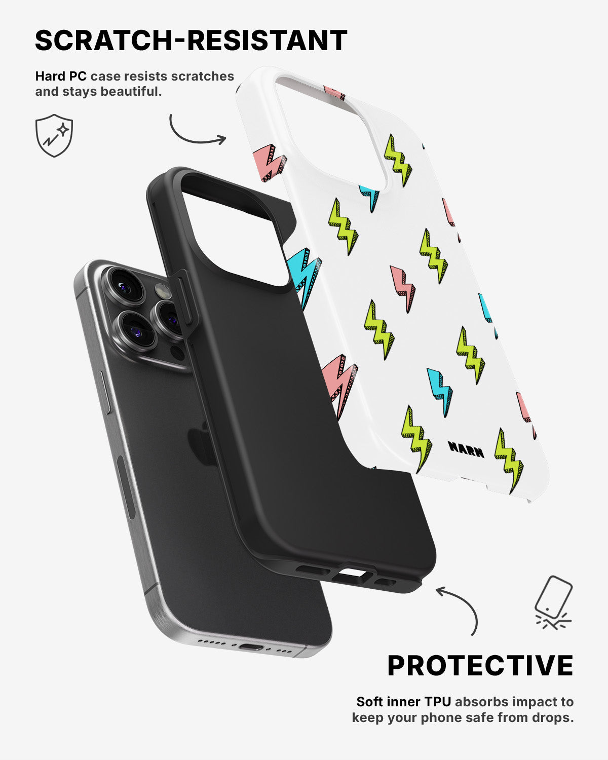 iPhone 14 Pro Tough Case – Lightning Bolts - View 2