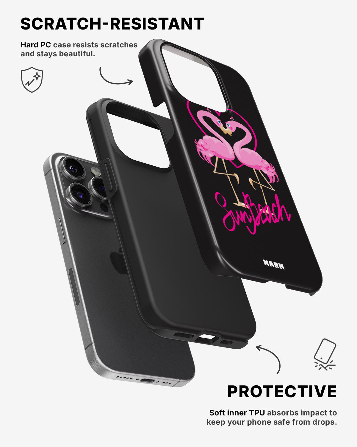 iPhone 14 Pro Tough Case – Beach Flamingo - View 2
