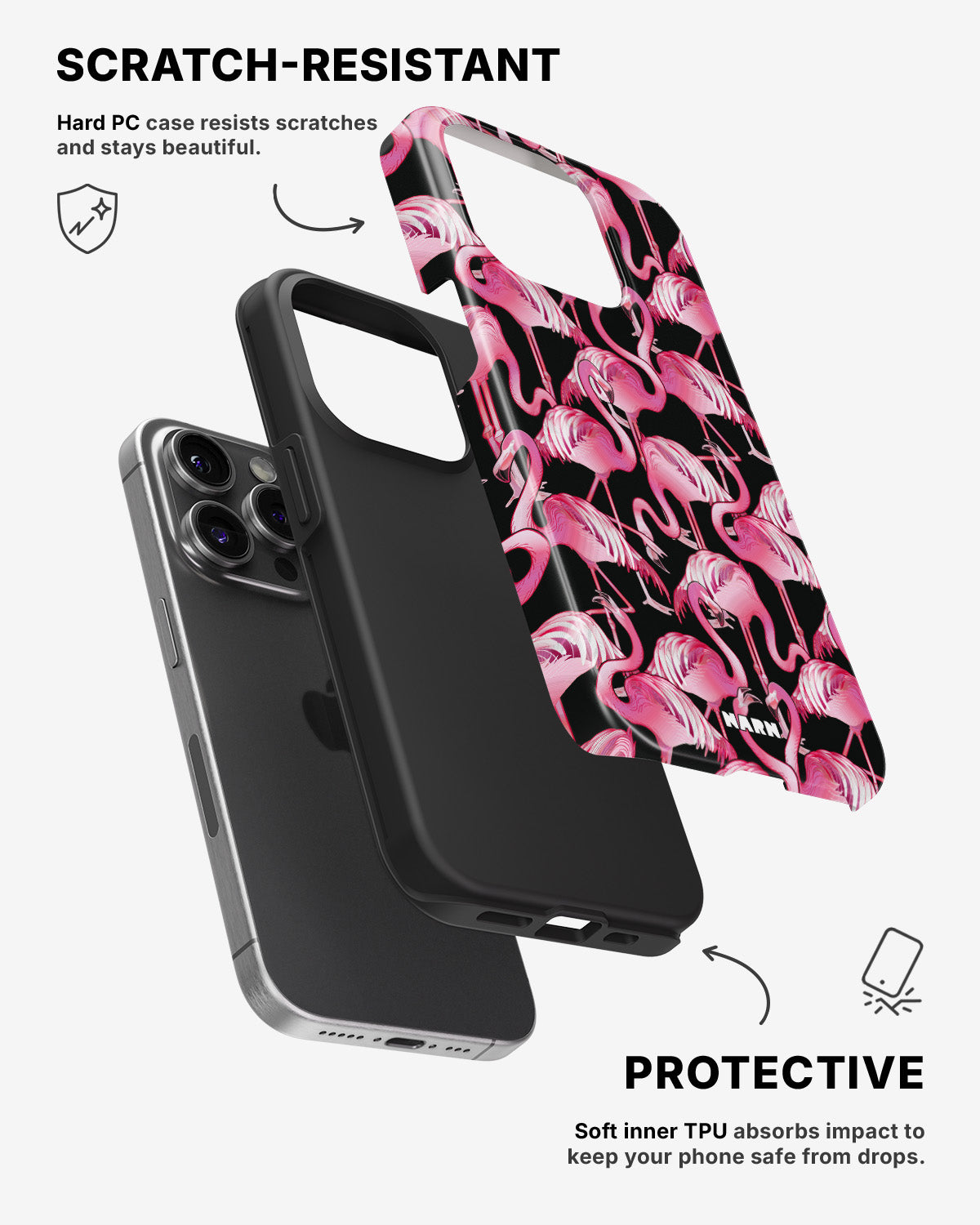 iPhone 14 Pro Tough Case – Flamingos - View 2