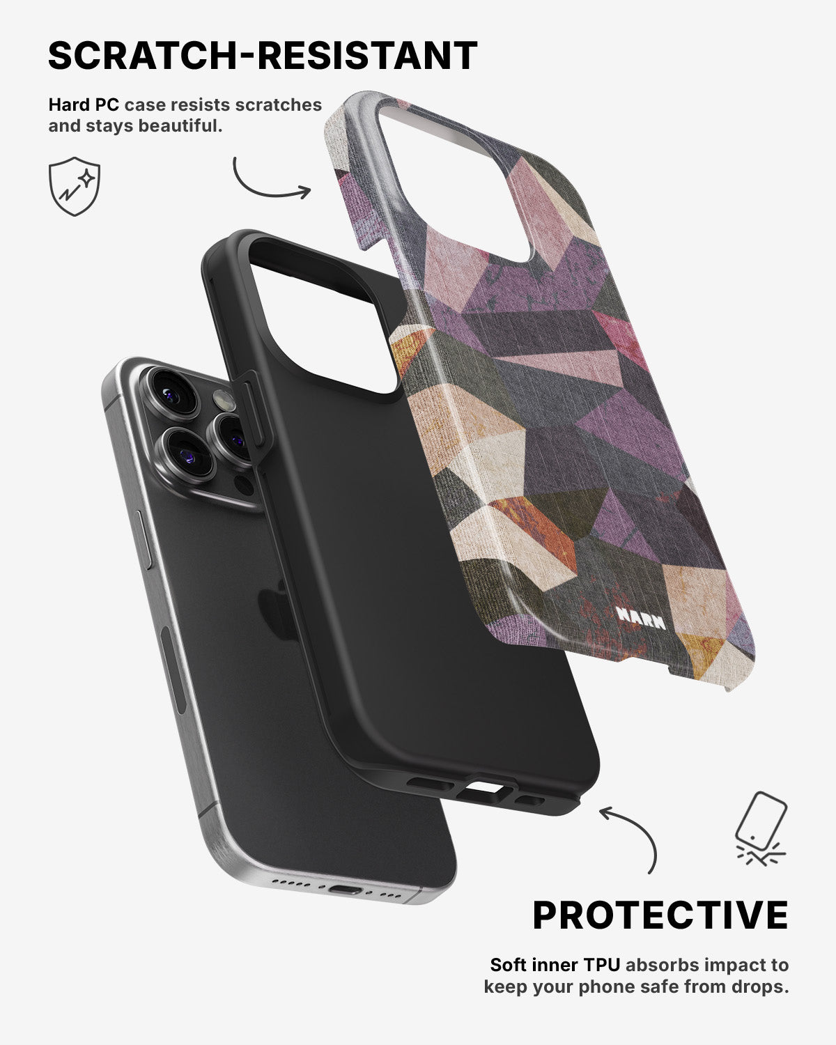 iPhone 14 Pro Tough Case – Triangles - View 2