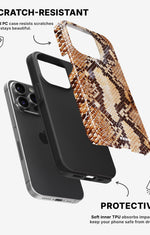 iPhone 14 Pro Tough Case – Brown Snakeskin - View 2