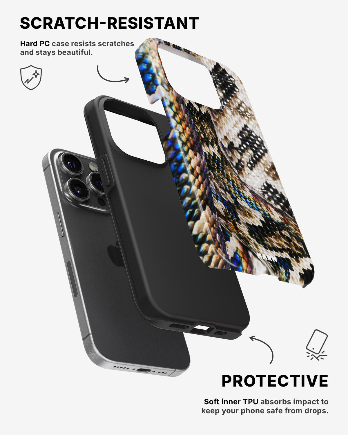 iPhone 14 Pro Tough Case – Shining Snakeskin - View 2
