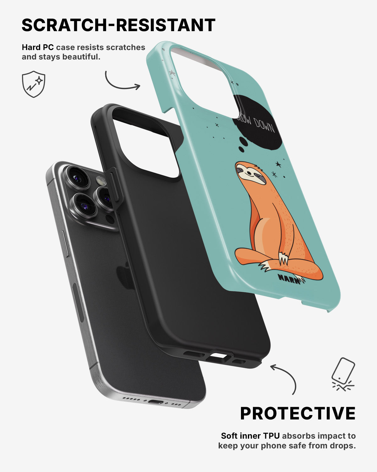 iPhone 14 Pro Tough Case – Slow Down Sloth - View 2