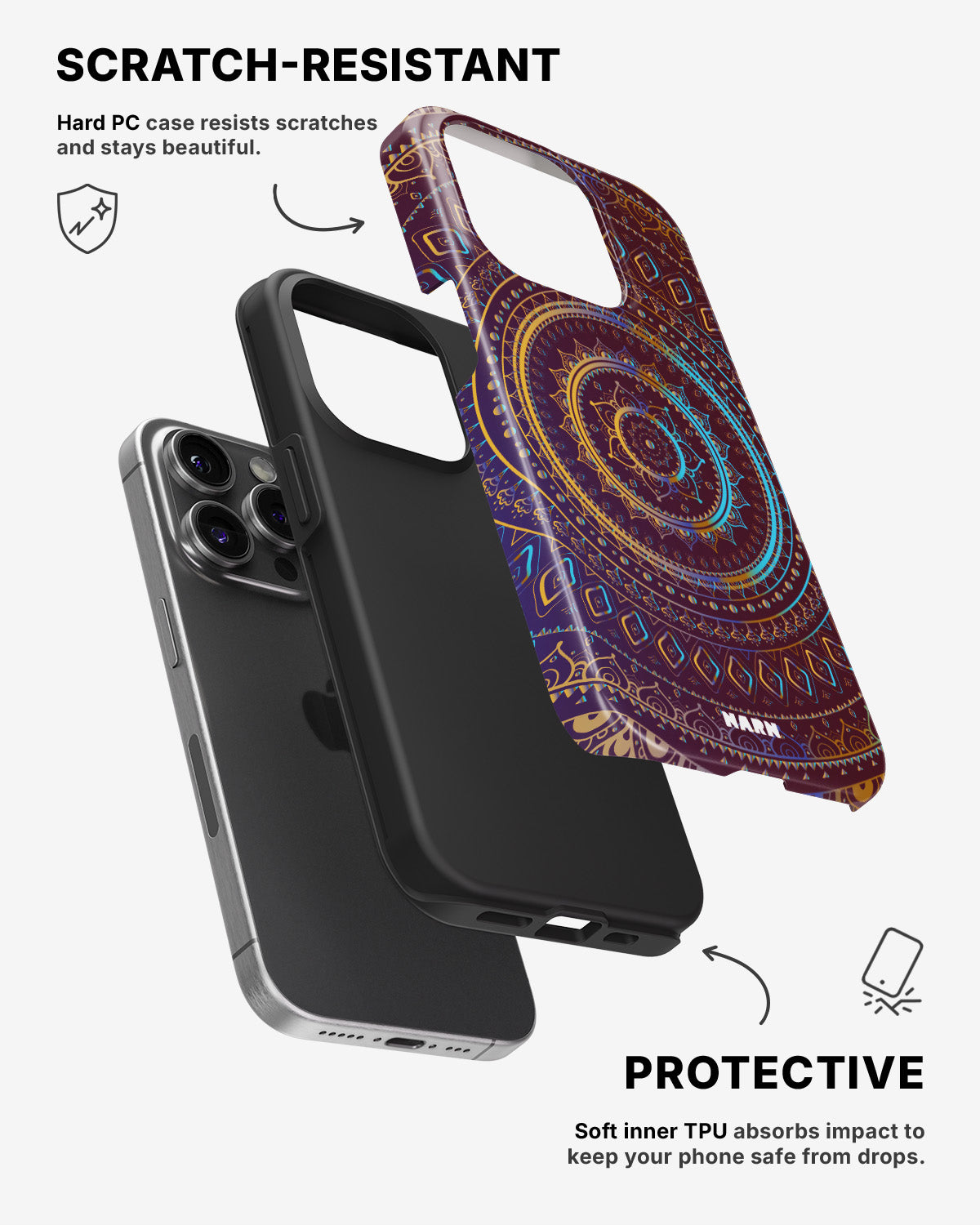 iPhone 14 Pro Tough Case – Royal Mandala - View 2