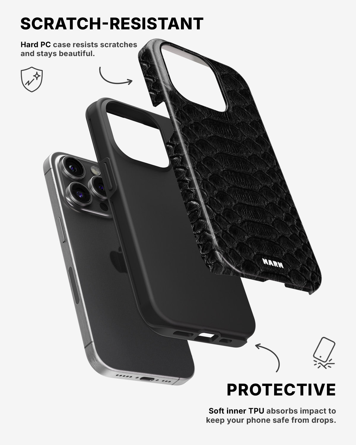 iPhone 14 Pro Tough Case – Black Snake - View 2