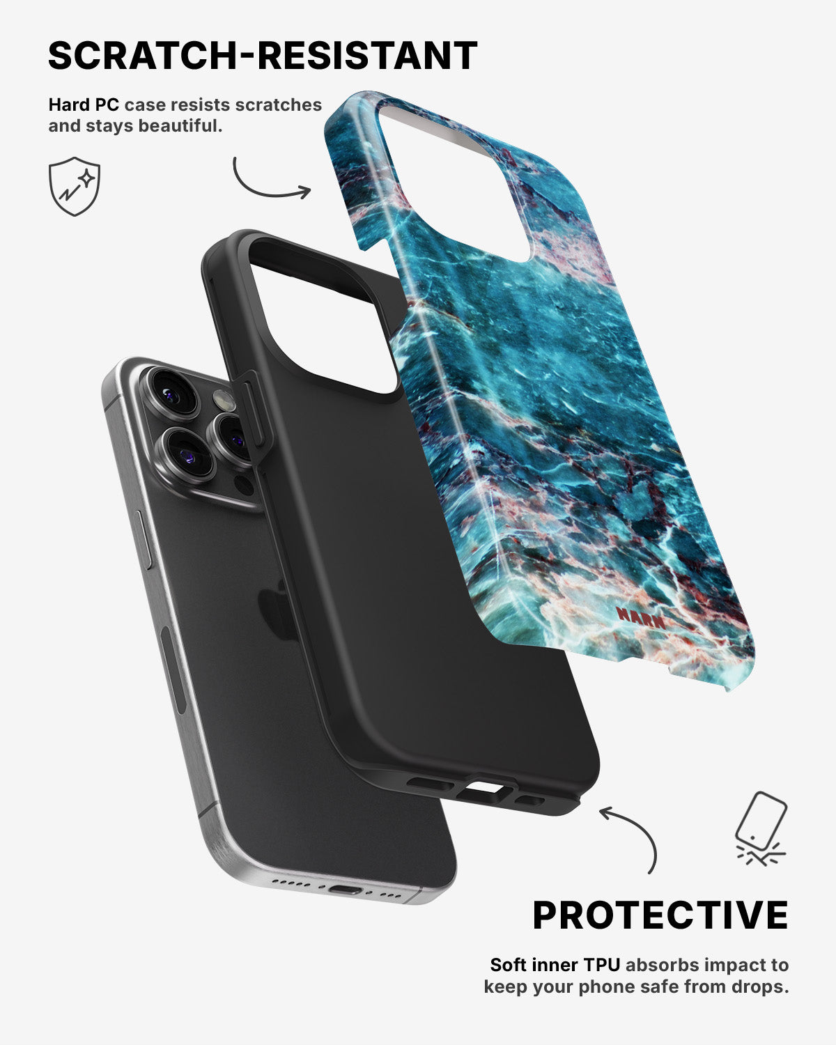iPhone 14 Pro Tough Case – Icy Marble - View 2