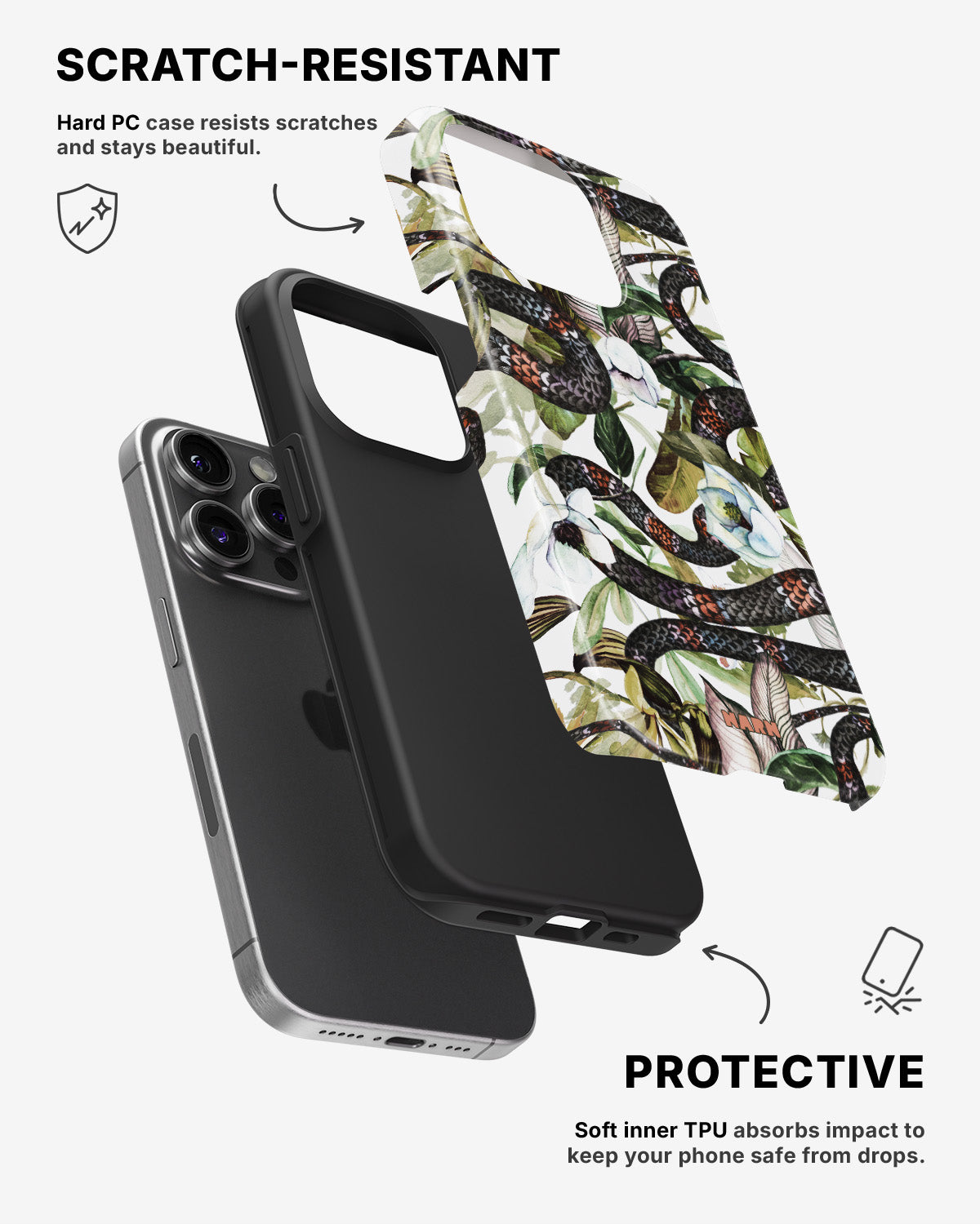 iPhone 14 Pro Tough Case – Jungle Snake - View 2