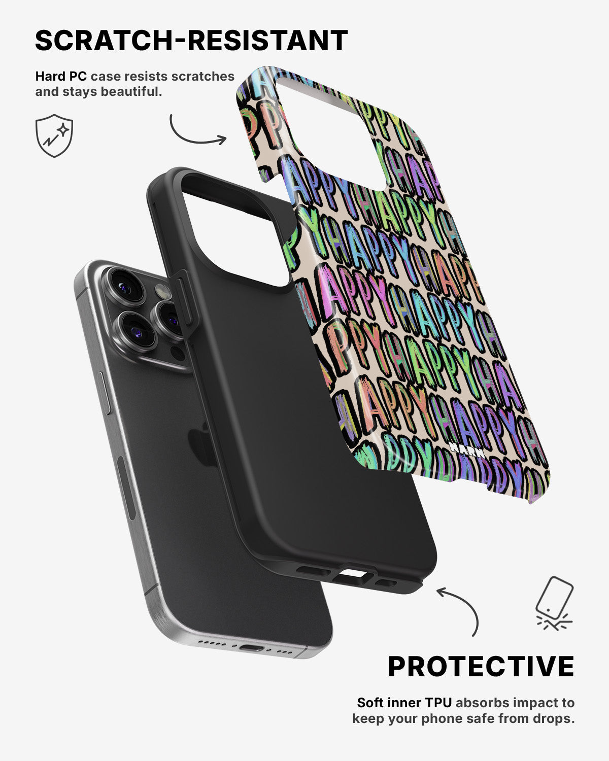 iPhone 14 Pro Tough Case – Happy - View 2