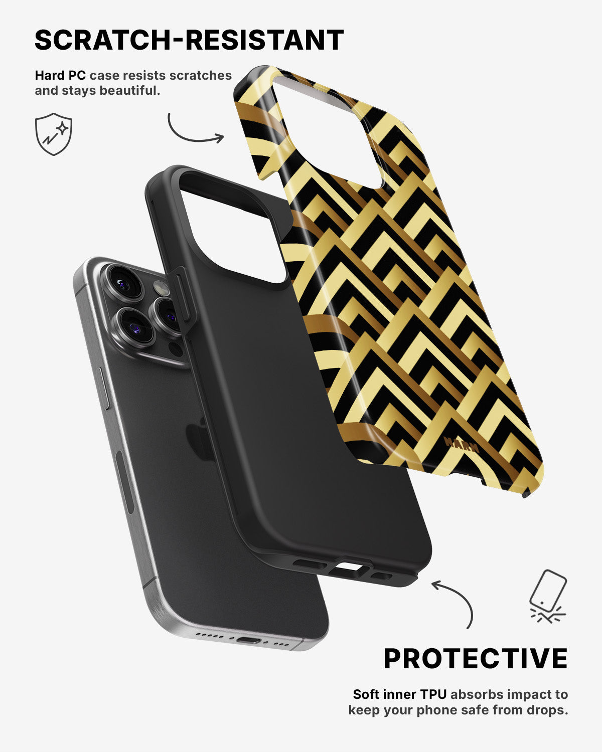 iPhone 14 Pro Tough Case – Goldline - View 2