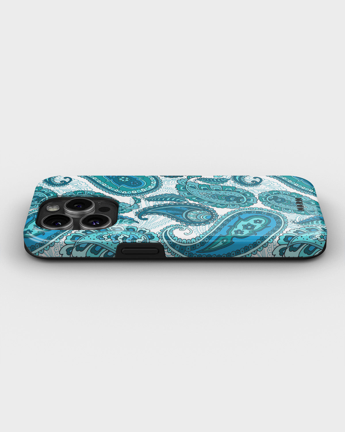 iPhone 14 Pro Tough Case – Turquoise Paisley - View 3
