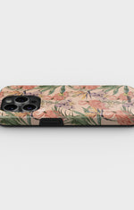 iPhone 14 Pro Tough Case – Flamingos & Flowers - View 3
