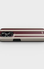 iPhone 14 Pro Tough Case – Bordeaux Stripe - View 3
